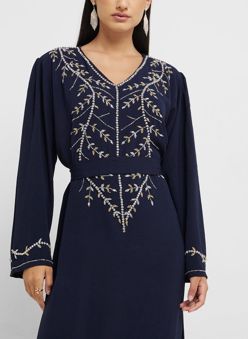 hayas closet Embroidered Belted Jalabiya  - Image 3
