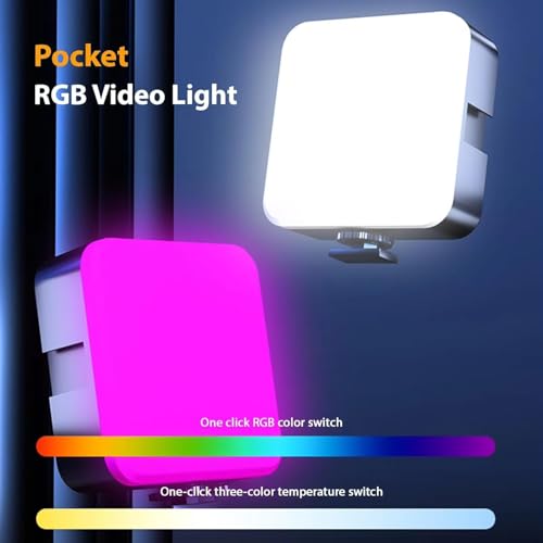 ELITEWAVE LED Pocket Video Mobile Light | Selfie, Video, Photography, Meeting, Lighting Dimmable & Rechargeable Type C, 3200K-6500K | LED Light for Computer, Tablet, Smartphone, DSLR Camera with Screen Clip - Image 4