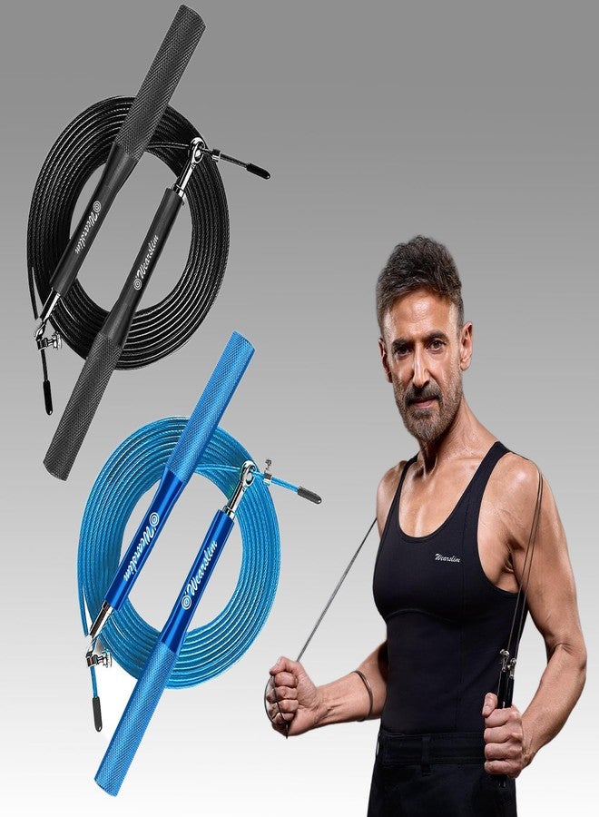 وير سليم حبل قفز سريع احترافي من Wearslim® بمقبض معدني قابل للتعديل، مثالي لتمارين الكروسفت والقفز المزدوج وتمارين الكارديو عالية الكثافة - ألوان متنوعة - Image 1
