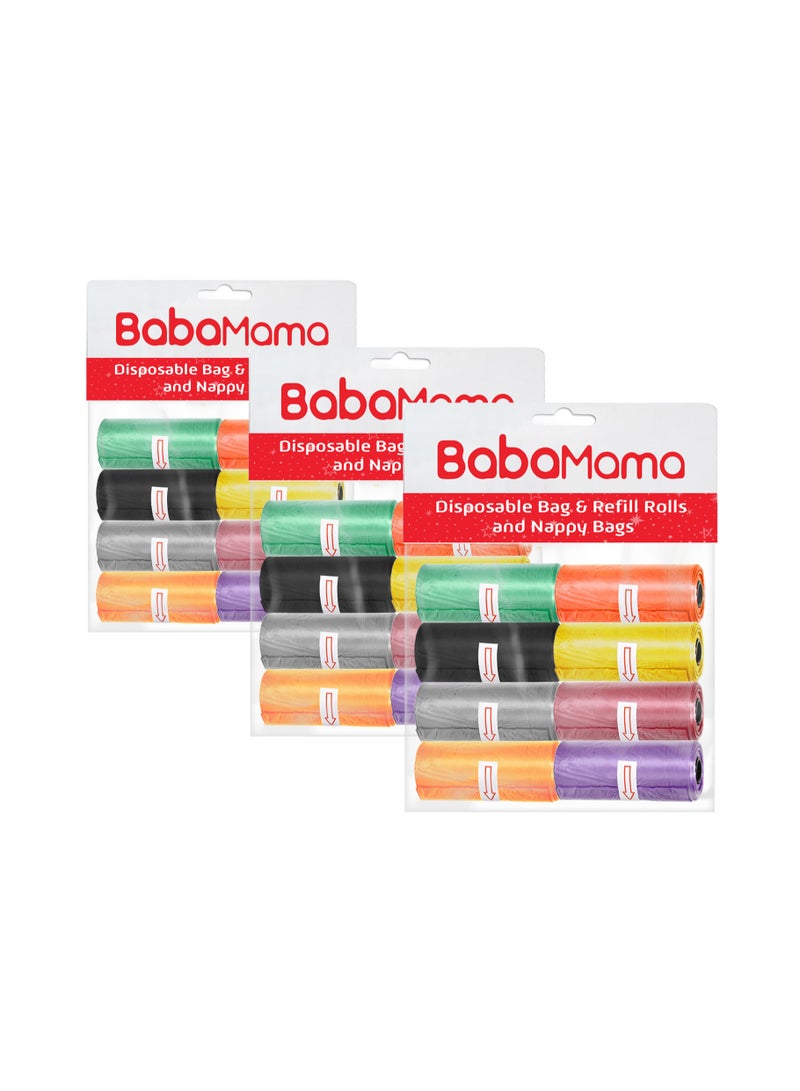 BabaMama Bag and Refill 8 Rolls Buy 2 Get 1 Free-480 Bags, Baby Nappy bag - Image 1