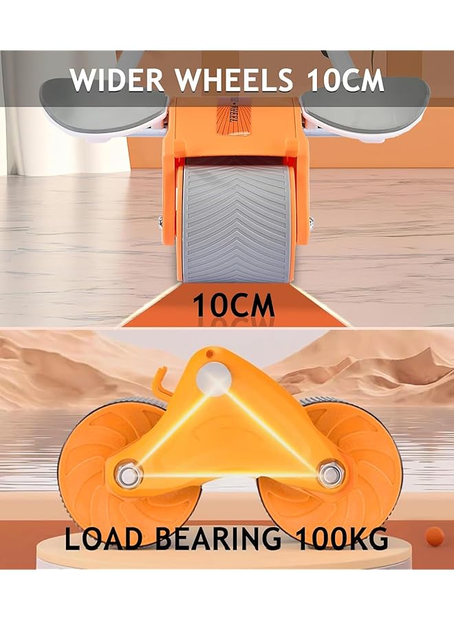Motim AB Roller Wheel Automatic Rebound Abdominal Wheel Abdominal Workout Machine Abdominal Trainer Core Workout Machine with Non Slip Elbow Support and Timer for Home Gym Strength Training (Orange) - Image 5