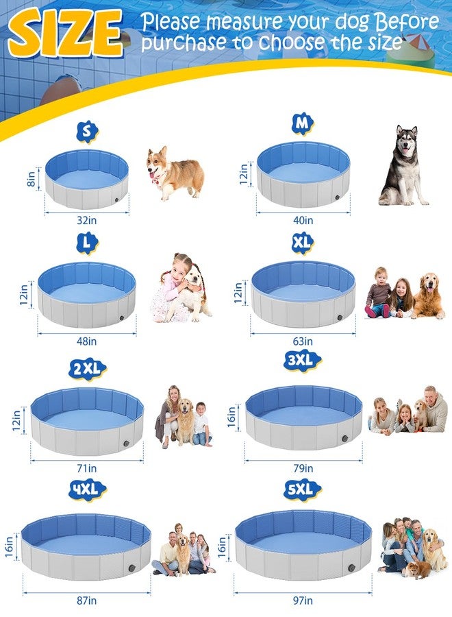 YSJILIDE Portable Dog Pool PVC Pet Swimming Pool Bathtub Collapsible Dog Pool, Hard Plastic Pool for Pets to Swim and Bath (Light Grey - 47"x 12") - Image 2