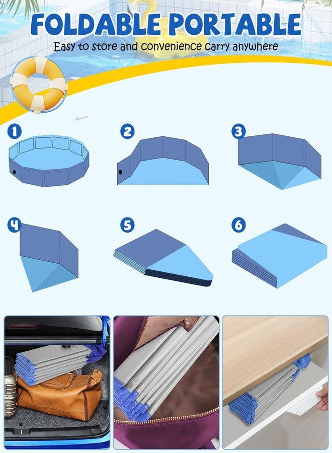YSJILIDE Portable Dog Pool PVC Pet Swimming Pool Bathtub Collapsible Dog Pool, Hard Plastic Pool for Pets to Swim and Bath (Light Grey - 47"x 12") - Image 4