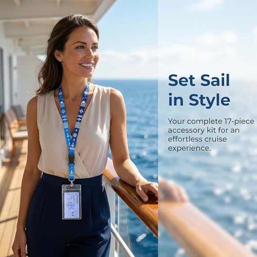whcusmm Cruise Essentials Kits, Cruise Must Haves Includ Non-Surge Power Strip, Magnetic Hooks, Cruise Luggage Tag Holder, Lanyard Holder, Phone Pounch, Phone Patches Cruise Ship Essentials 2026 - Image 4