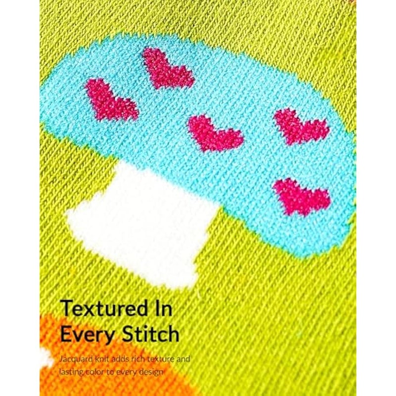 Jeasona Women's Mushroom Sunflower Cow Boston Terrier  Socks Gifts for Women - Image 3