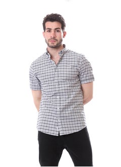 Andora Casual Plaids Short Sleeves Buttoned - Dark Grey & Black Shirt  - Image 2