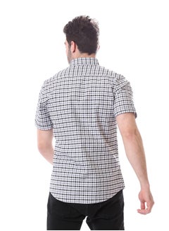 Andora Casual Plaids Short Sleeves Buttoned - Dark Grey & Black Shirt  - Image 4