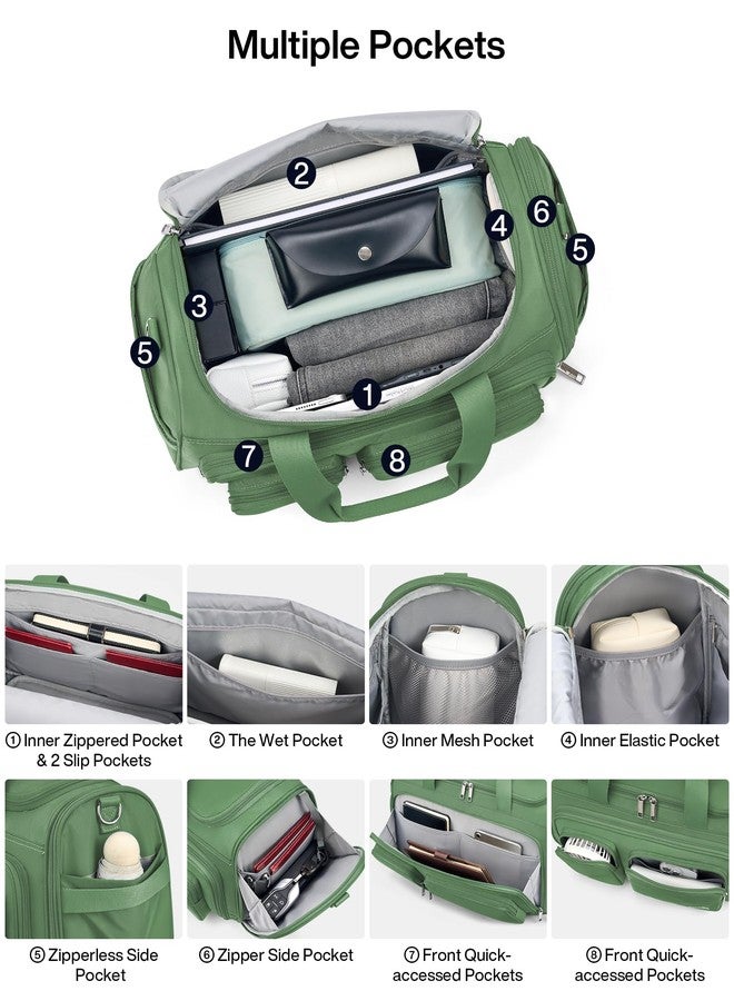 MILADA Underseat Carry On Luggage Bags for Travel Foldable Duffle Bag for Travel, Forest Green, Underseat - 16.5 inch - Image 3