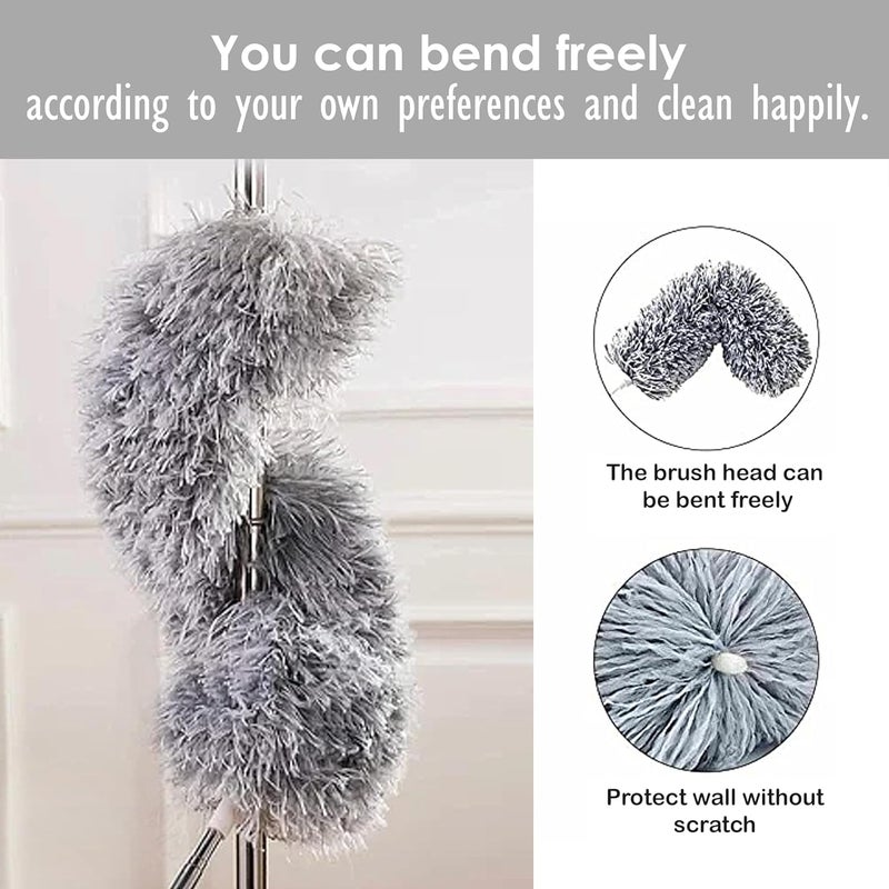 FOMQUAZLI ExtraLong Dusters with Extension Pole 100inch for Cleaning Bendable Microfiber Head Washable Ceiling Fan Duster for High Ceilings Furniture - Image 5