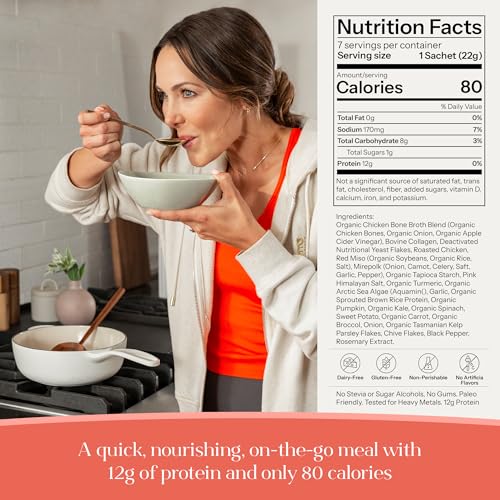 Kroma’s 24K Chicken Bone Broth Powder - 7 Pack, 7 Servings – Organic Protein-Rich Bone Stock – Instant Packaged Broths for Joint Health — 24K Chicken Protein Powder for Gut Health & Daily Wellness - Image 2