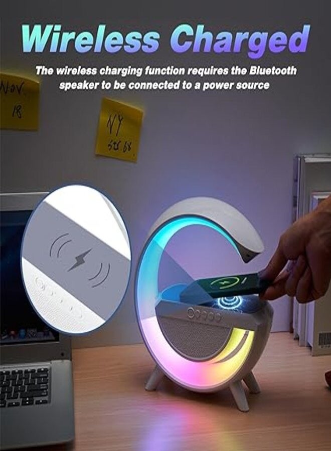 Bluetooth Speakers,Portable Wireless Bluetooth Speaker for Home Party Office Bedroom, AM FM Radio Speaker with Wireless Charger, Atmosphere Lamp,Dual TWS Pairing, BT5.3, Birthday Gift - Image 3