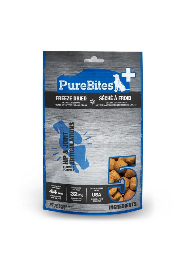 PureBites+ Hip & Joint Freeze Dried Dog Treats, 5 Ingredients, Made in USA, 3oz - Image 1