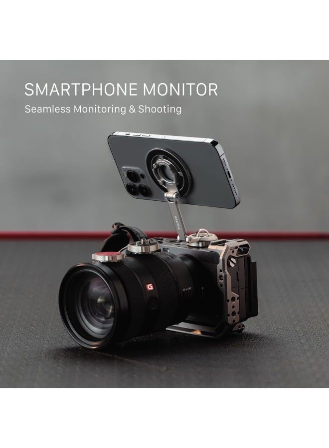 Tilta Magnetic Articulating Mounting Kit – Titanium Gray | Smartphone & Power Bank Holder with Cold Shoe, 1/4”-20 | Multi-Axis Arm for Camera Rigs, Wireless Monitoring, Vlogging - Image 2