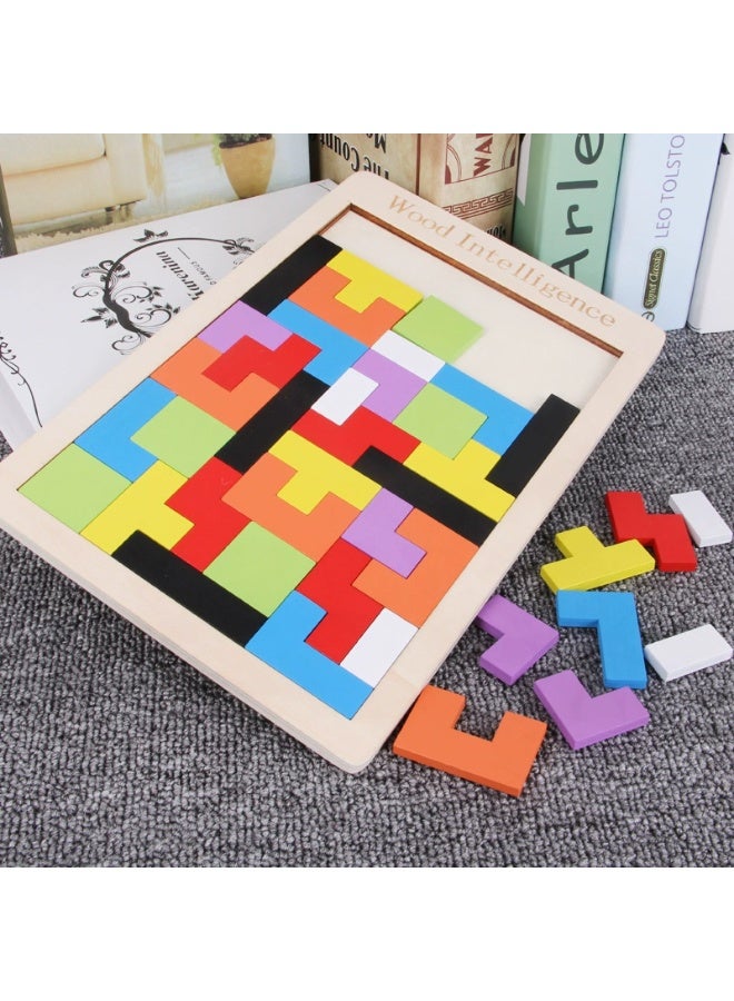 Goolsky Colorful 3D Wooden Blocks Puzzle Brain Teaser - Educational Toy for Kids to Improve Intelligence & Creativity, Holiday gift - Image 3