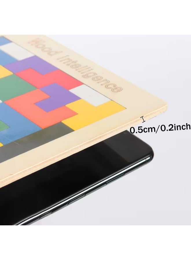 Goolsky Colorful 3D Wooden Blocks Puzzle Brain Teaser - Educational Toy for Kids to Improve Intelligence & Creativity, Holiday gift - Image 5