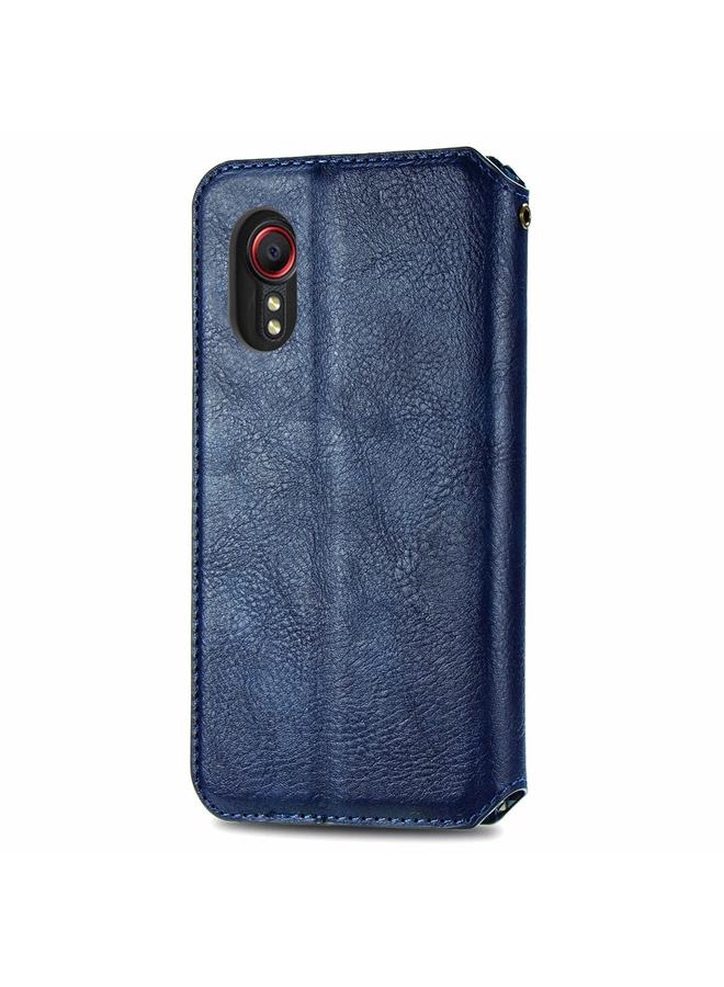S-TOP Case For Samsung Galaxy XCover 5 Cubic Grid Pressed Magnetic Leather Phone Case - Image 3