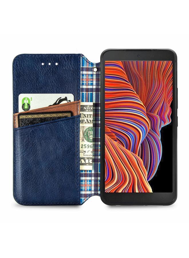 S-TOP Case For Samsung Galaxy XCover 5 Cubic Grid Pressed Magnetic Leather Phone Case - Image 4