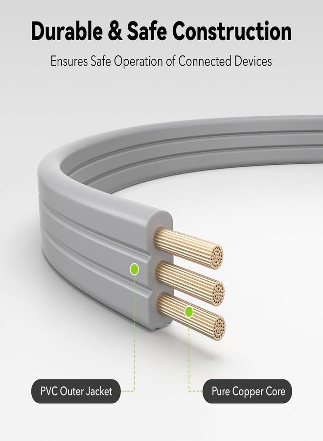 BN-LINK سلك تمديد مكيف هواء من BN-LINK بطول 6 أقدام، سلك طاقة شديد التحمل عيار 14، رمادي اللون، قابس مسطح ثلاثي الأطراف مؤرض، 15 أمبير، لمكيفات الهواء الداخلية والثلاجات وجميع الأجهزة المنزلية الكبيرة - Image 2