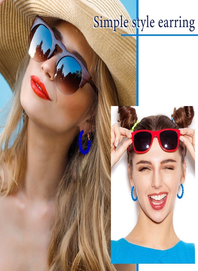 Inbagi 20 Pairs Beaded Hoop Earrings for Women Bohemian Bead Earrings Mixed Color Dangle Earrings for Girls (1.37 Inch) - Image 4