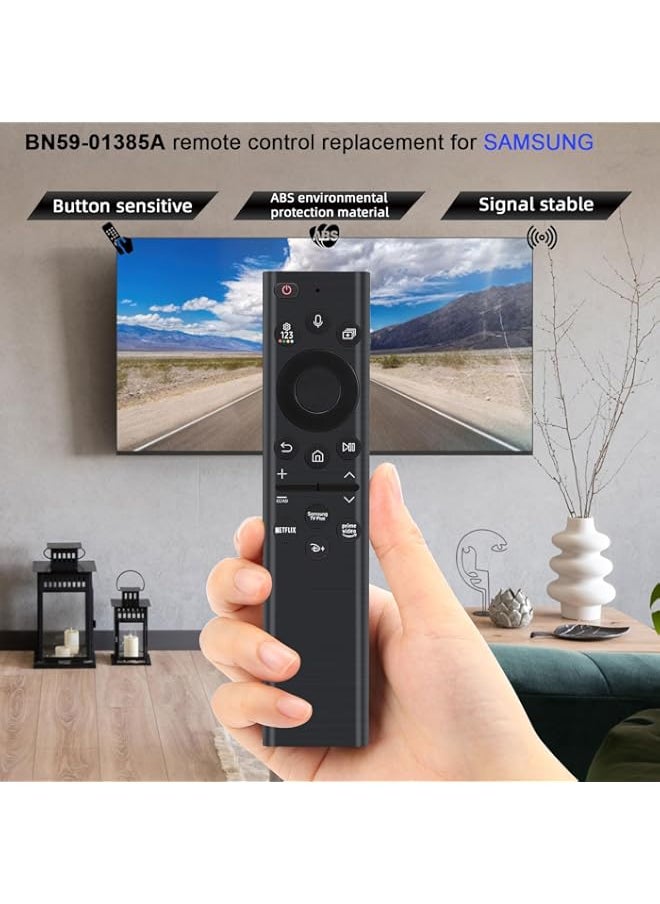 BN59-01385A Replacement for Samsung Voice Remote Control Smart TV for Samsung Neo QLED 4K 8K Smart TV Series QN85BD/QN85B/Q80/Q80B/Q80BD/QN900B/QN800B/QN90BD/QN95B & S95B QA75Q60BAKXXM QA85Q60BAKXXM