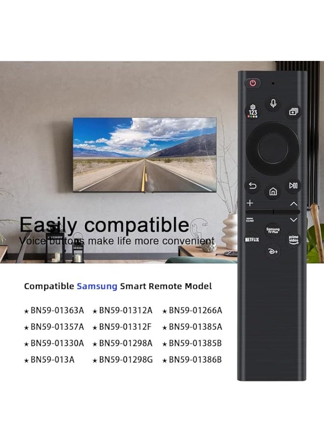 BN59-01385A Replacement for Samsung Voice Remote Control Smart TV for Samsung Neo QLED 4K 8K Smart TV Series QN85BD/QN85B/Q80/Q80B/Q80BD/QN900B/QN800B/QN90BD/QN95B & S95B QA75Q60BAKXXM QA85Q60BAKXXM