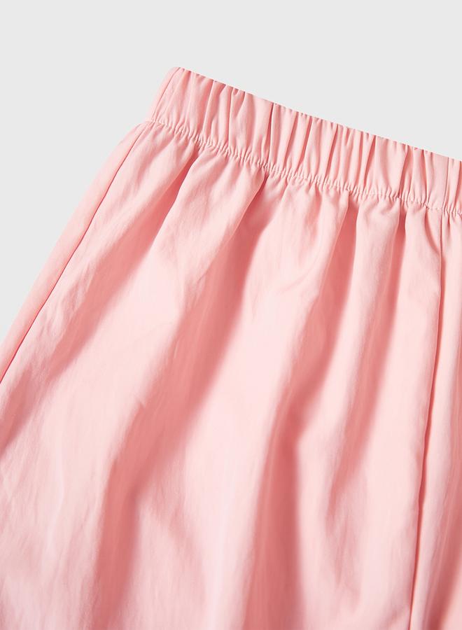 Take Two Girls Solid Ruching Detail T-Shirt and Cargo Pants Set - Image 5