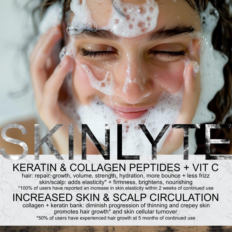 SKINLYTE صابون بار طبيعي للجسم والشعر علاج للشعر والبشرة كيراتين كولاجين ببتيدات تعزيز نمو الشعر إصلاح قوة حجم البشرة مضاد للشيخوخة مرونة مع الكبريت العضوي - Image 4
