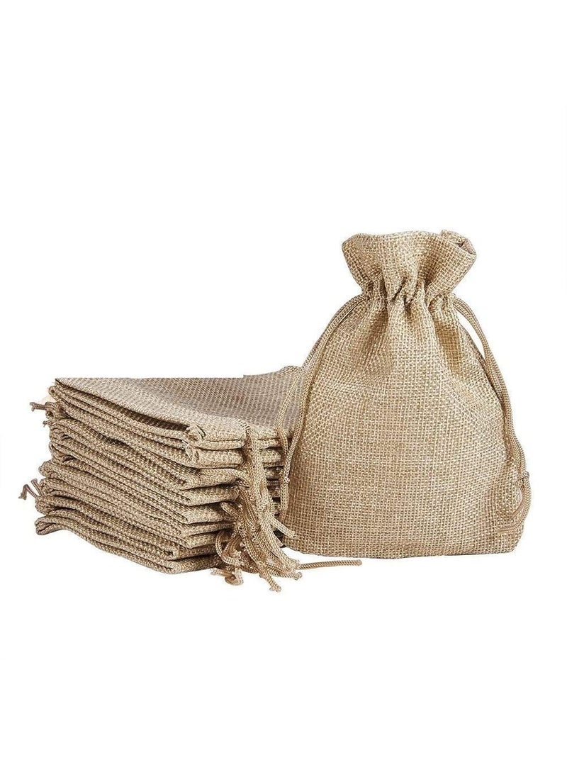 Lifekrafts LifeKrafts Jute Linen Pouches for Diwali, Christmas & Party Gift Bag, Gifts Bags for Return Gifts Bags, (Natural Jute, 15x20 Cm) - Pack of 50  - Image 1