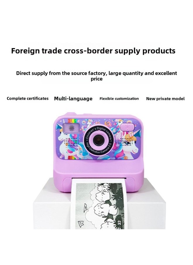 Generic Children's Camera Is A Photo-printable Cartoon Digital Mini High-definition Dual-camera Source Factory.-Color:Sky Blue  - Image 3