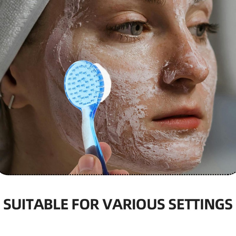 Large Blue Facial Cleansing Brush Set Of 3 Soft Bristle Manual Face Brush For Exfoliation Makeup Removal And Daily Skincare - Image 4