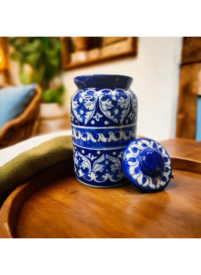 Arraish Zahriya Ceramic Jar – Hand-Painted Storage Container for Pickles, Chutney & Snacks | 6” Height, Multani Art | Decorative, Lead-Free, Handcrafted in Pakistan  - Image 2