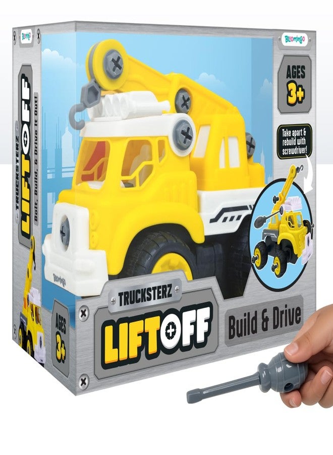Bloomingo Trucksterz LiftOff Take Apart Crane Truck Toy | Moving Arm & Hook | STEM Construction Building Set | Builds Fine Motor Skills | Toy Screwdriver Included | for Boys Ages 3+ - Image 1