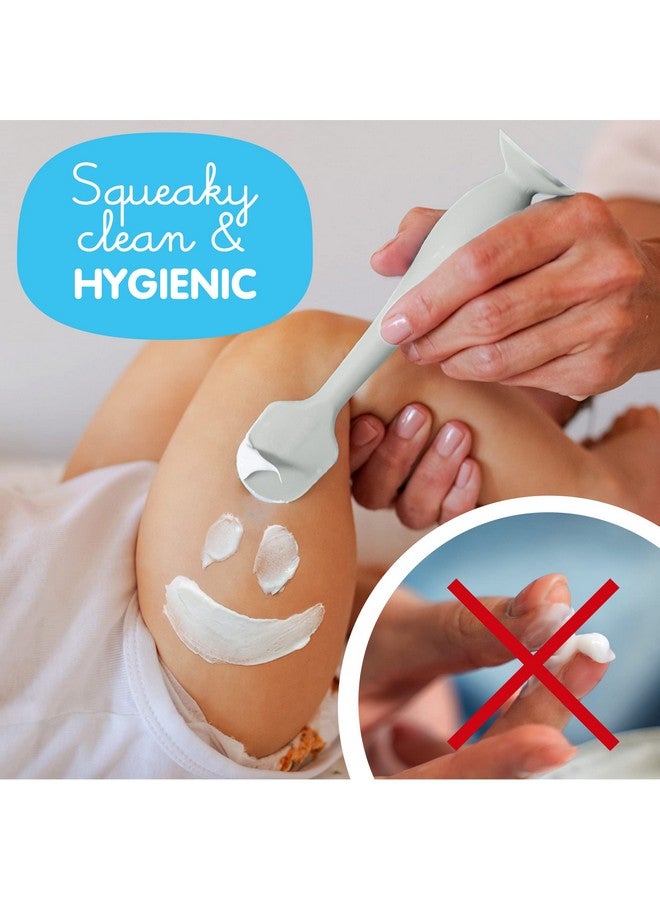 بيبي بام برَش فرشاة بومكو بيبي بوم - ملعقة كريم حفاضات خالية من مادة BPA مع قاعدة شفط، سيليكون ناعم ومرن، سهلة التنظيف بالمسح، أساسية لحقيبة الحفاضات من ابتكار الأم (رمادي) - Image 1