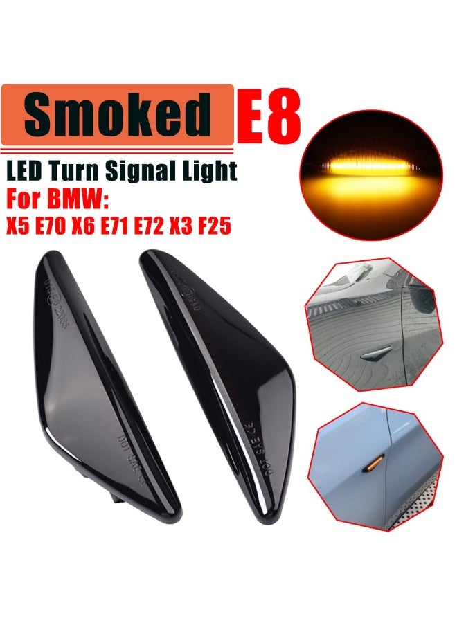 أضواء إشارة جانبية LED ديناميكية للمصد لسيارات X3 F25 X5 E70 X6 E71 E72 (2007-2017), أسود - Image 4