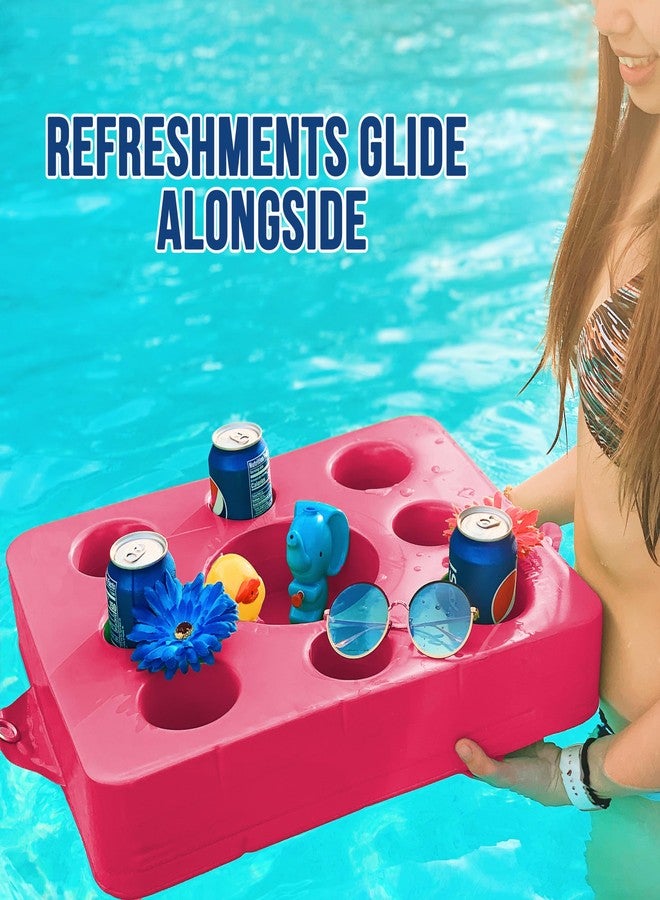 VOS Levi Floats Floating Refreshment Drink Tray-Perfect for Pools Sandbars Parties (Fandango Pink) - Image 3