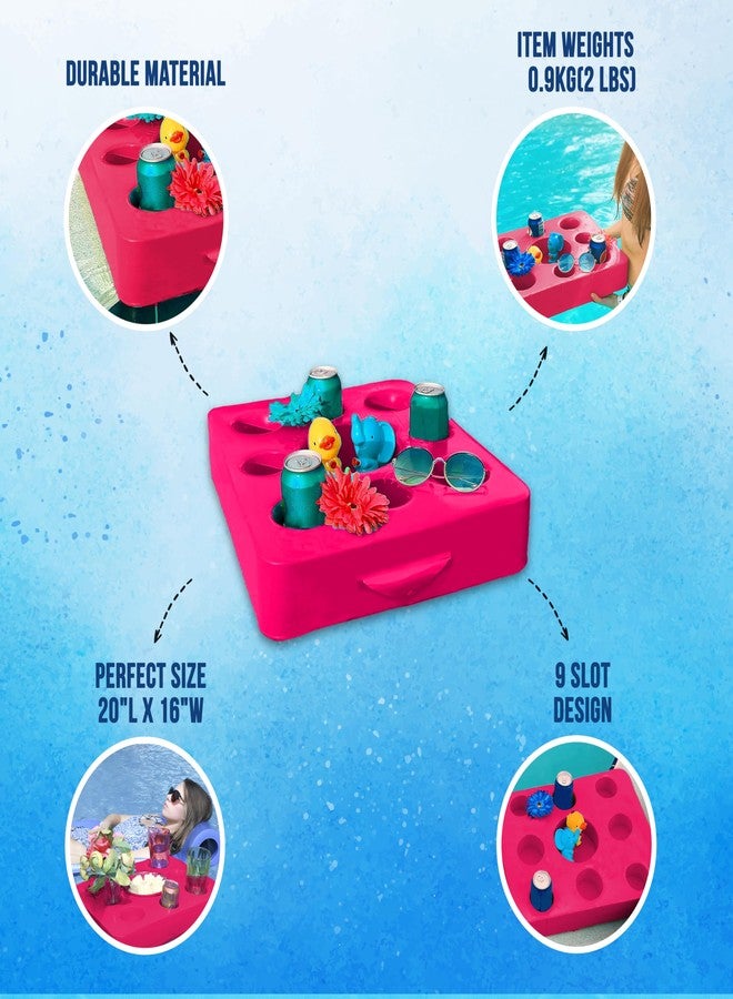 VOS Levi Floats Floating Refreshment Drink Tray-Perfect for Pools Sandbars Parties (Fandango Pink) - Image 4