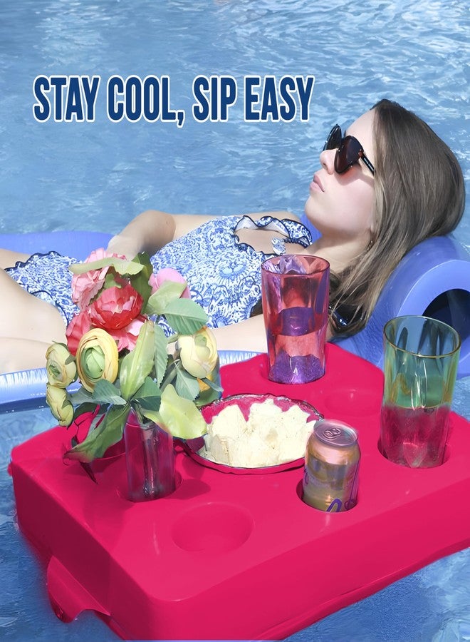 VOS Levi Floats Floating Refreshment Drink Tray-Perfect for Pools Sandbars Parties (Fandango Pink) - Image 2