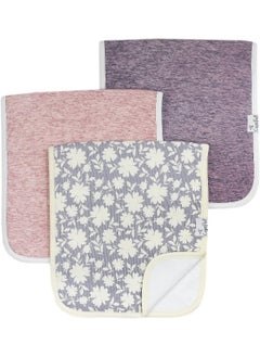 Copper Pearl Copper Pearl Premium Baby Burp Cloths - 3-Pack Large Cotton Burp Cloths, Extra Soft Spit Up Rags with 3 Absorbent Layers, Perfect for Baby Boy and Baby Girl Gifts (21" x 10" Size, Lacie Set)  - Image 1