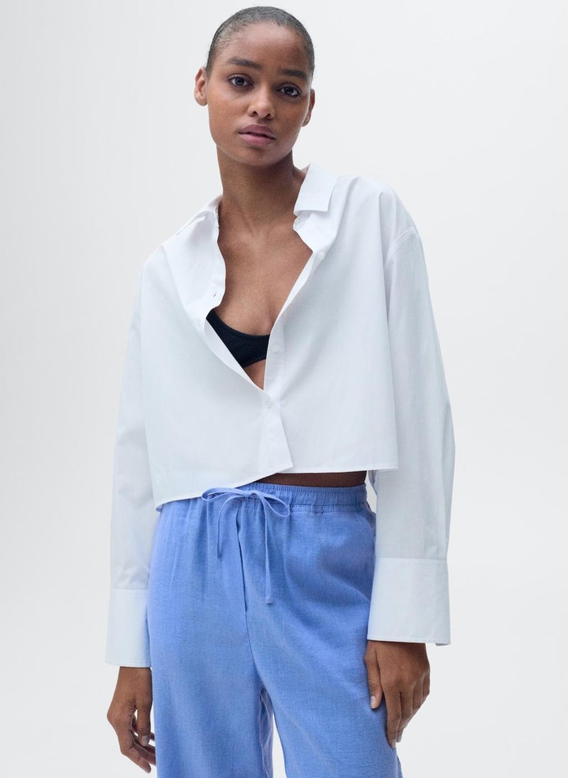 MANGO - Straight linen-blend trousers - Image 1