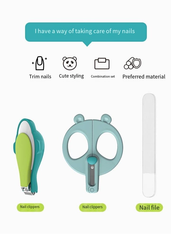 أطفال الهوغوز مجموعة العناية اليومية بمسمار الطفل 3 قطع، قصاصات الأظافر القابلة للسحب ملف الأظافر (أزرق) - Image 2