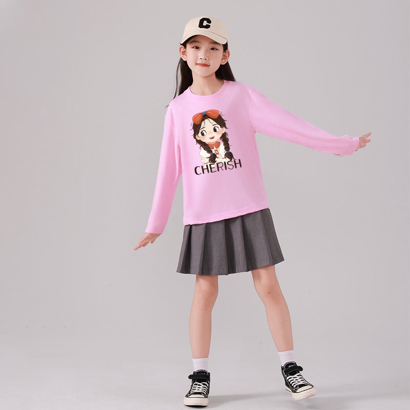 Fashionable Brand Girls Long-Sleeved T-Shirt Pure Cotton 2025 Autum New Kidsren'S Style Bottoming Shirt Little Girl'S Top Clothes - Image 5