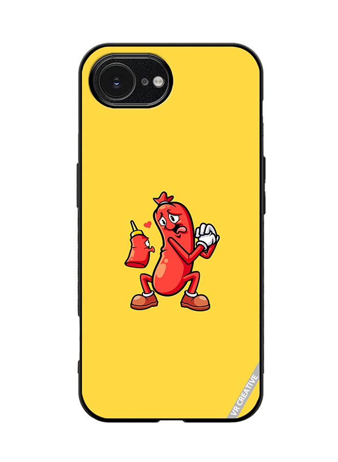 VR CREATIVE Protective Case Cover For Apple iPhone 16e Ketchup Love Sausagel Design Multicolour