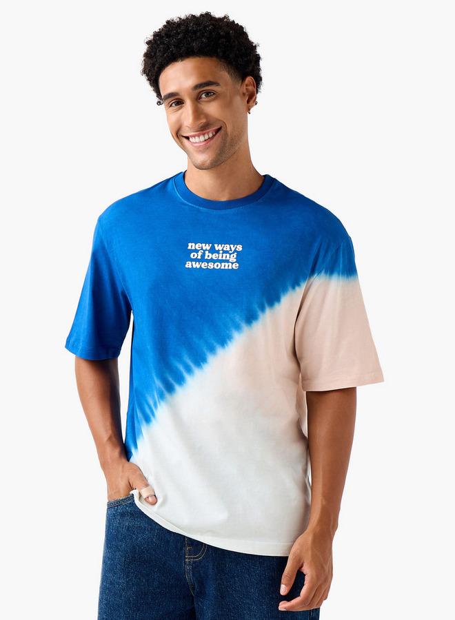 Splash FAV Men Regular Fit Crew Neck Short Sleeves Tie-Dyed T-Shirt - Image 1