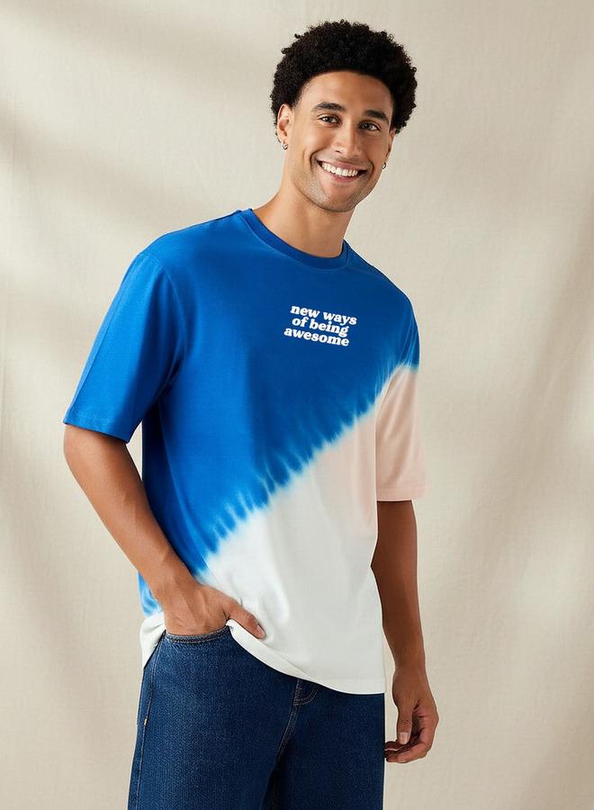 Splash FAV Men Regular Fit Crew Neck Short Sleeves Tie Dyed T Shirt - Image 1