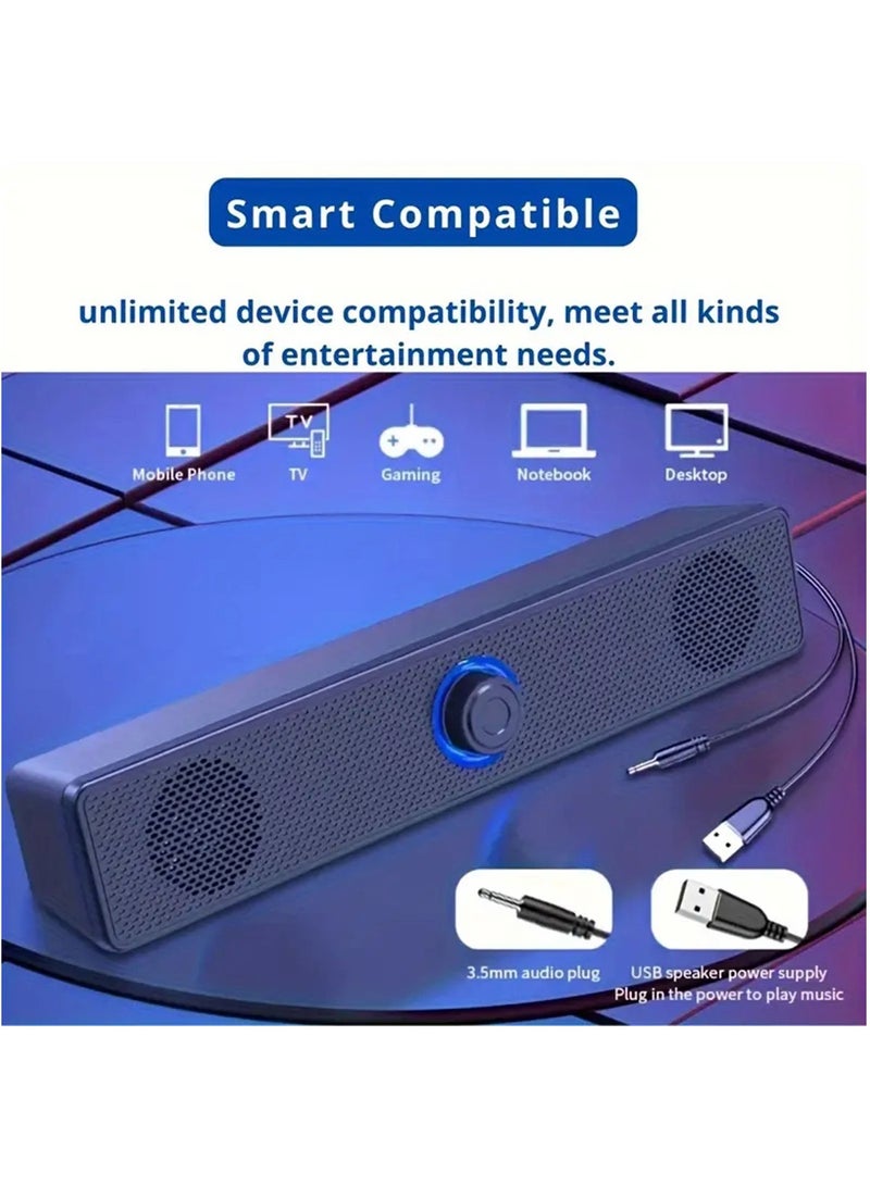 Arabest Computer Speakers, USB Powered PC Speakers Wired Stereo Desktop Speakers for Computer, Desktop, Laptop, PC, Pad, Cellphone  - Image 5