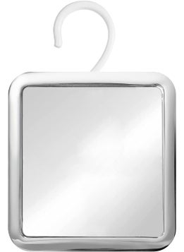 MIRRORVANA Hanging Fogless Shower Mirror for Shaving with 360° Rotatable Swivel Hook - Anti Fog and Shatterproof 6.3" x 6.3" Surface (Chrome)