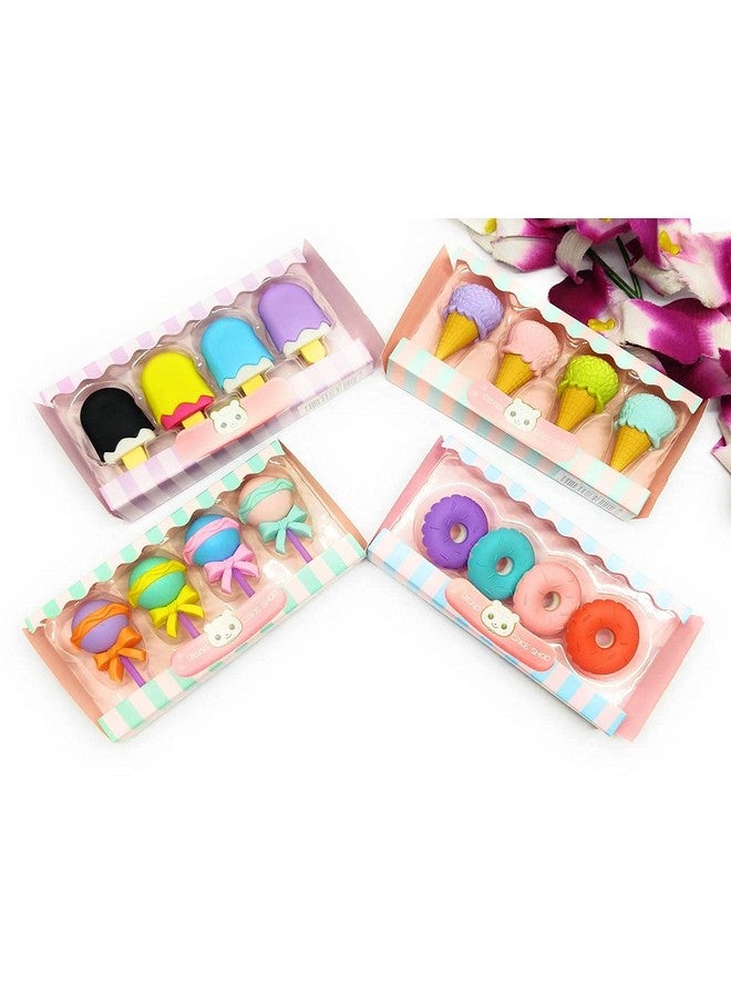 Tera13 TERA 13 Return Gifts for Kids Cute Erasr for Girls (4 Set 16 pcs) Donut Eraser for Kids Birthday Gifts Party Eraser Set for Girls & Kids Eraser for Sachool Stationary Items - Image 3