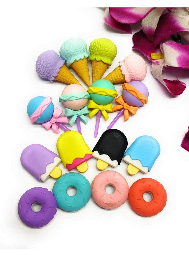 Tera13 TERA 13 Return Gifts for Kids Cute Erasr for Girls (4 Set 16 pcs) Donut Eraser for Kids Birthday Gifts Party Eraser Set for Girls & Kids Eraser for Sachool Stationary Items - Image 2