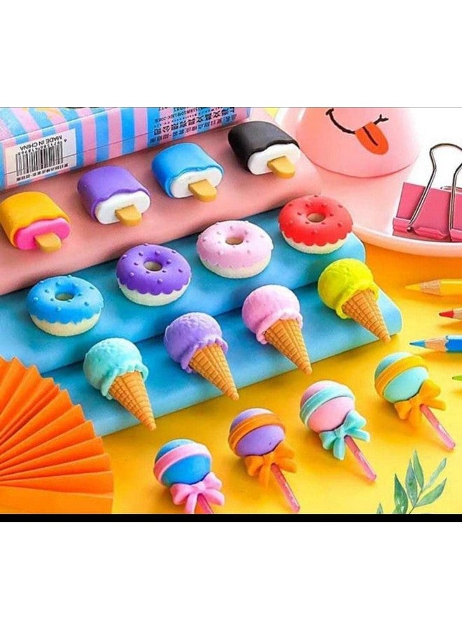 Tera13 TERA 13 Return Gifts for Kids Cute Erasr for Girls (4 Set 16 pcs) Donut Eraser for Kids Birthday Gifts Party Eraser Set for Girls & Kids Eraser for Sachool Stationary Items - Image 1