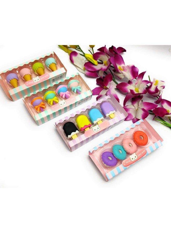 Tera13 TERA 13 Return Gifts for Kids Cute Erasr for Girls (4 Set 16 pcs) Donut Eraser for Kids Birthday Gifts Party Eraser Set for Girls & Kids Eraser for Sachool Stationary Items - Image 5